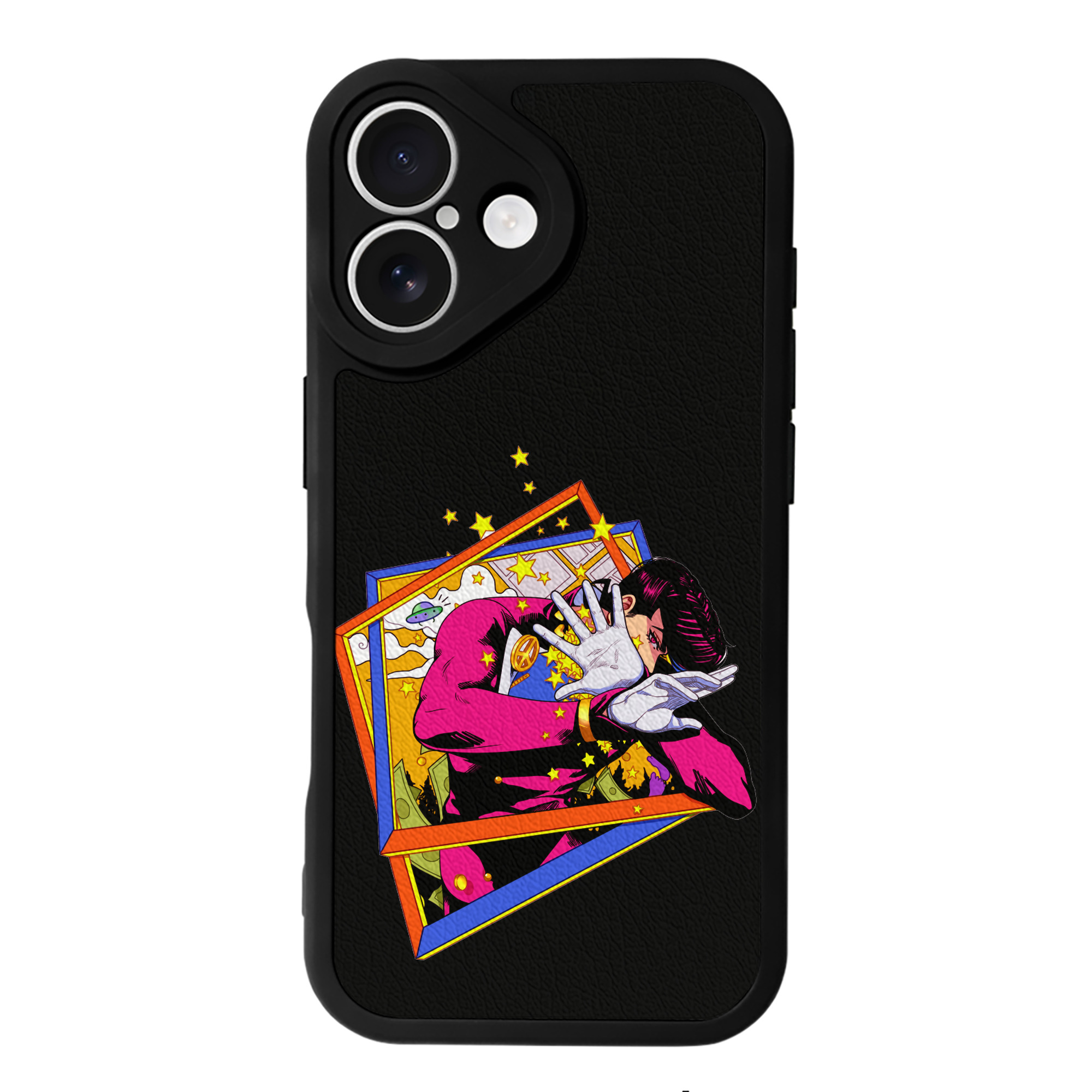 （画像用） ジョジョの奇妙な冒険 ひがしかた じょうすけ JoJo's Bizarre Adventure Higashikata Josuke 【iPhone 16シリーズ対応】シリコンスマホケース（レザー調） 材質：シリコン
